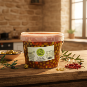 Olives Vertes Cassées Pimentées
